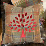 Mulberry Tree Plaid Cushion red