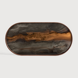 Bronze Brett Ovalt i vakre bruntoner 71 x 36 x 3 cm